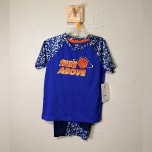 Blue Kids Shirt with 'Rise Above' Design